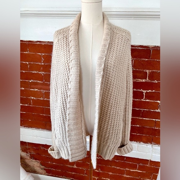 Essentiel  Antwerp Chunky Open Cardigan in Cream - Picture 7 of 11